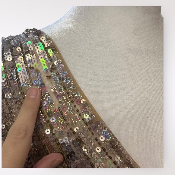 Mac Duggal Gold Sequin Cap Sleeve Gown 3785M Size 14 Long Formal Gown NWT - Picture 9 of 12